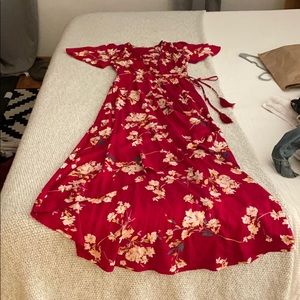 Cotten Candy LA red wrap dress, size S